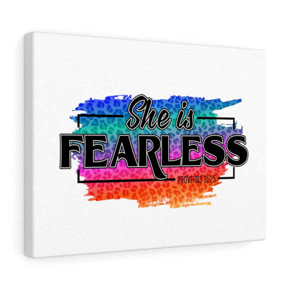 Scripture Sign  She Is Fearless Proverbs 31:25 Bible Verse Canvas Christian Wal - Picture 2 of 2